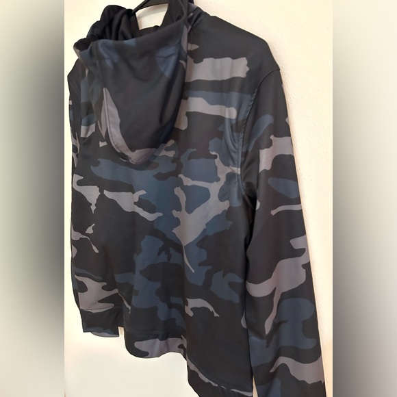 NWT Kenneth Cole Jacket Green & Gray Camouflage Hooded Zip Up Men’s Small - Picture 2 of 12
